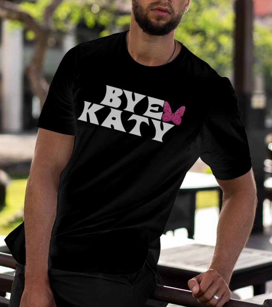 Bye Katy Pink Glitter Butterfly T-Shirt