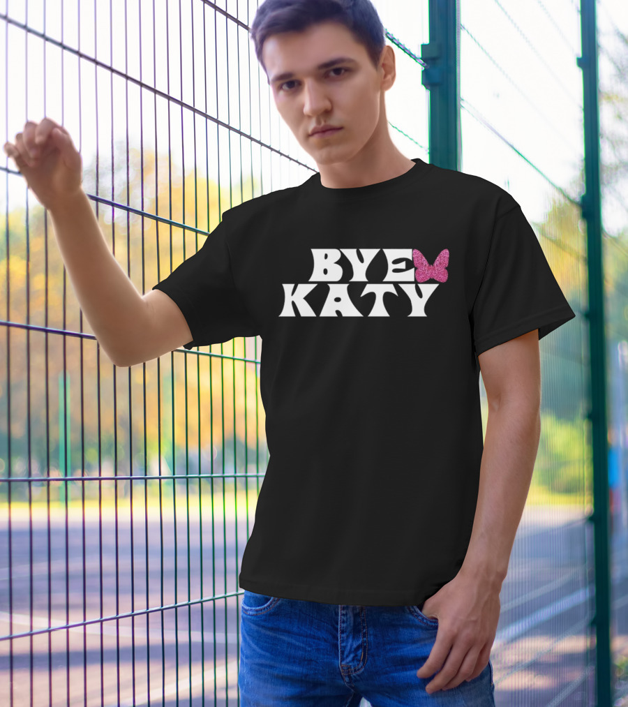 Bye Katy Pink Glitter Butterfly T-Shirt