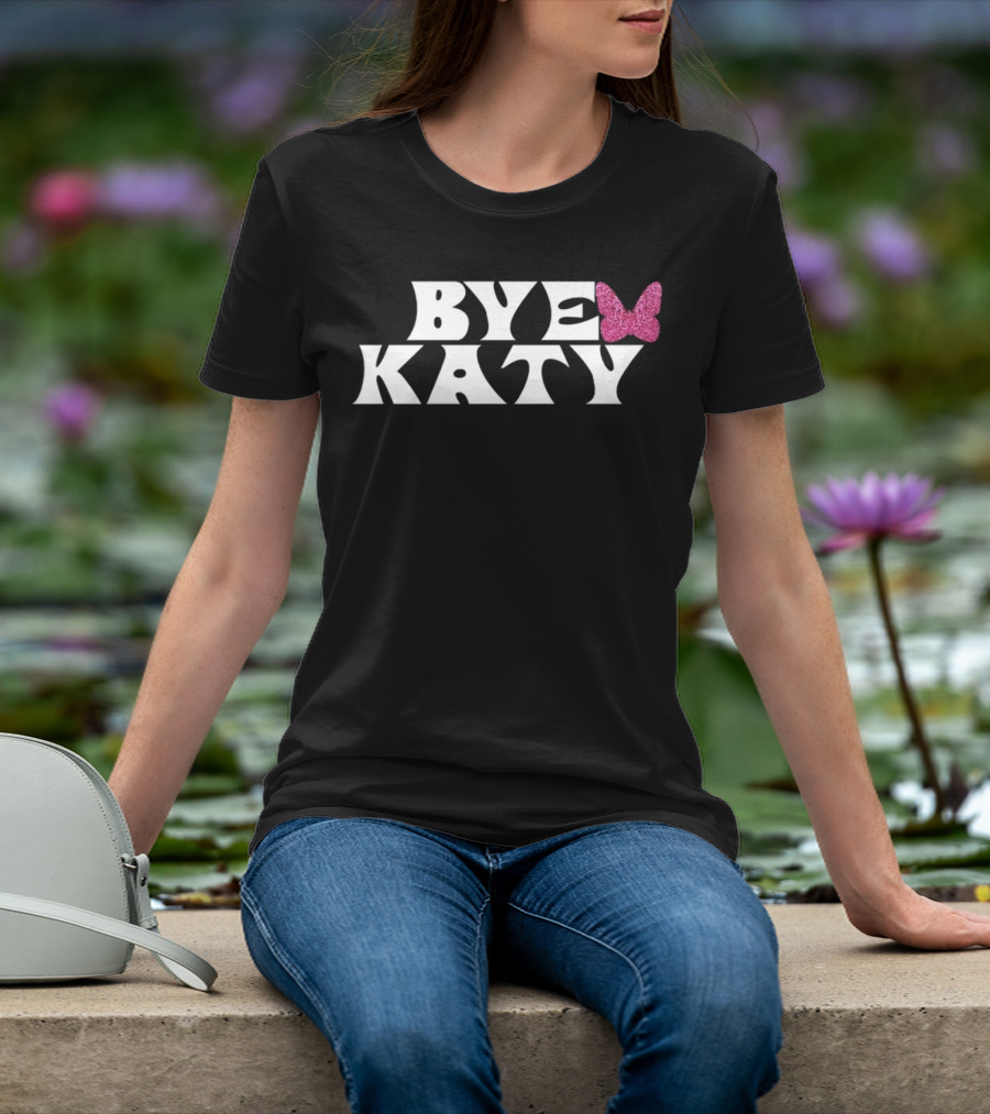Bye Katy Pink Glitter Butterfly T-Shirt