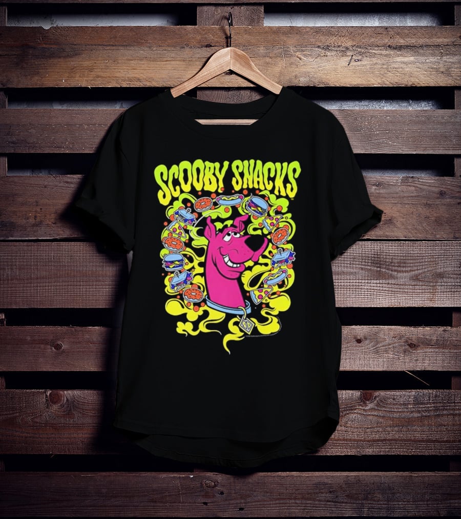 Scooby Snacks Scooby Doo Illustrated Neon Collage T-Shirt