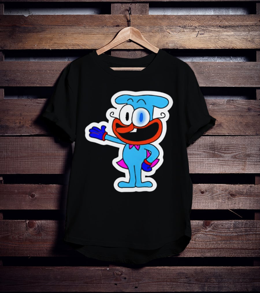 The Doise Cartoon Character With Blue Outfit And Red Accent Detailing T-Shirt