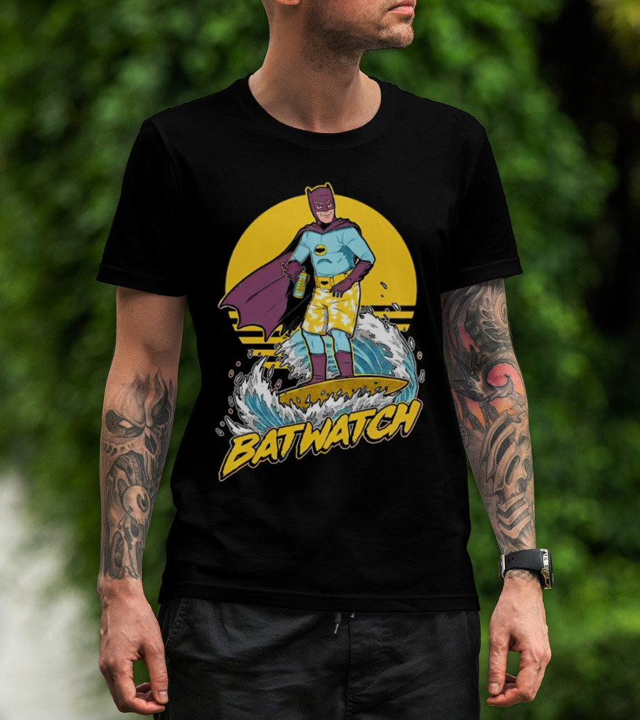 Batwatch Batman Surfing Bat Beach Summer T-Shirt