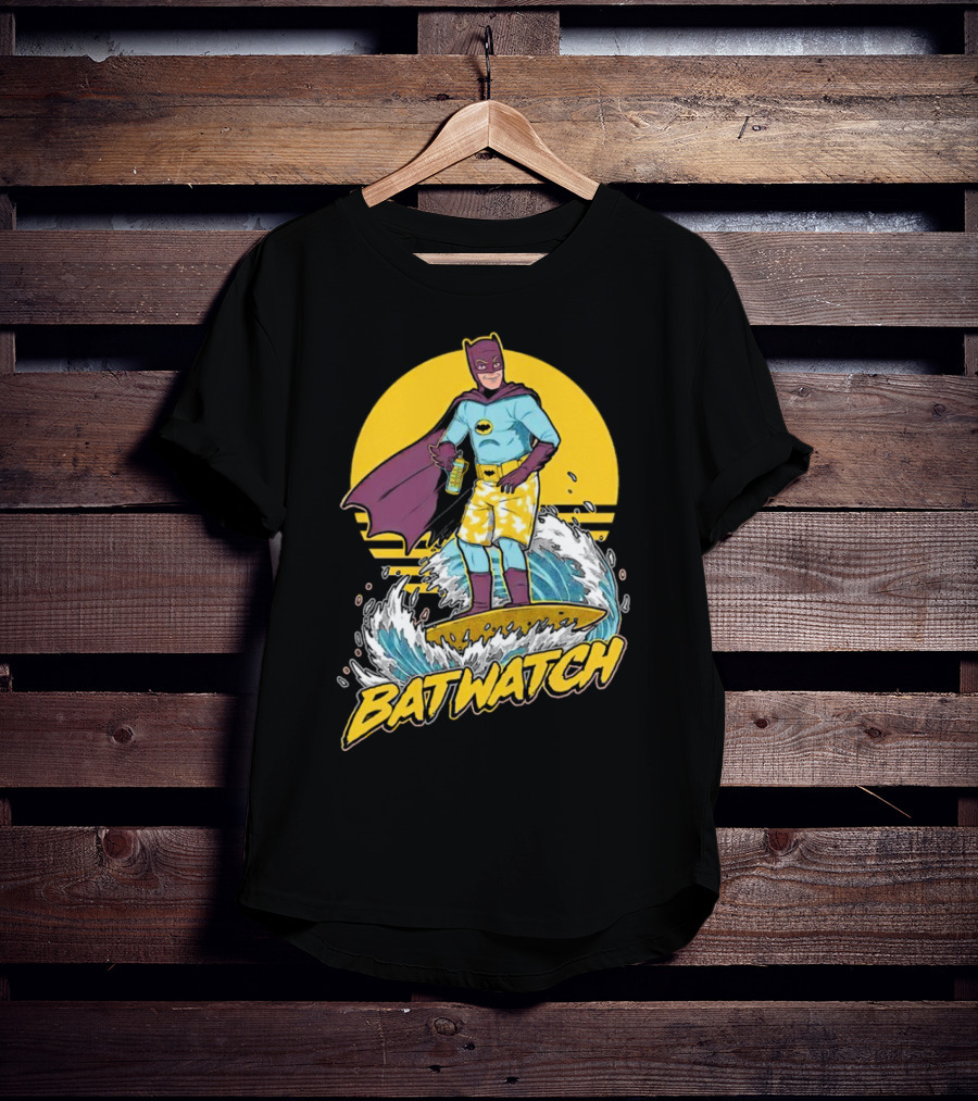 Batwatch Batman Surfing Bat Beach Summer T-Shirt