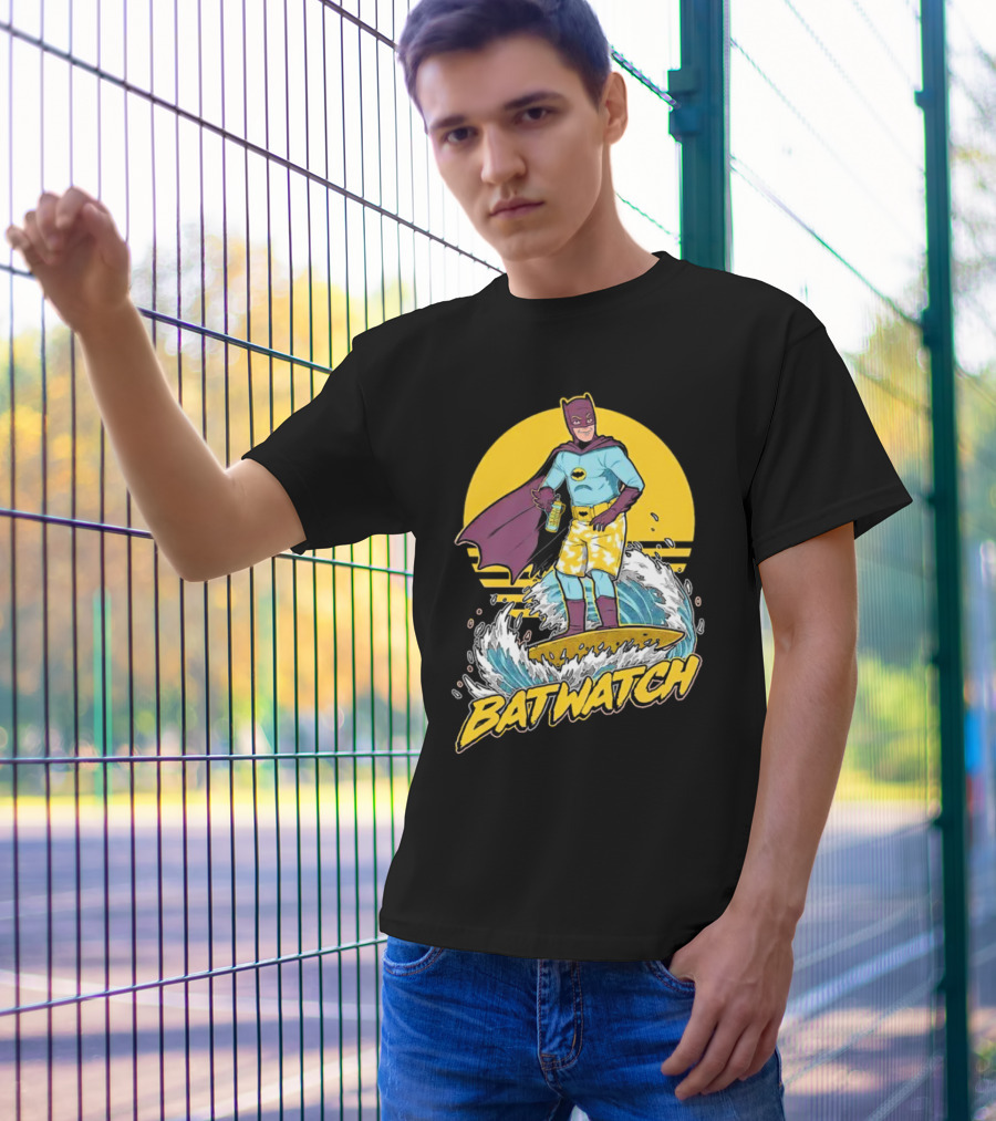 Batwatch Batman Surfing Bat Beach Summer T-Shirt