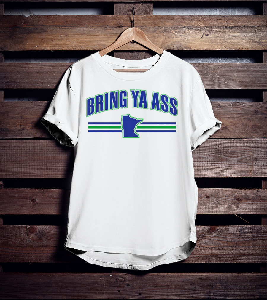 Bring Ya Ass Minnesota Timberwolves Map T-Shirt