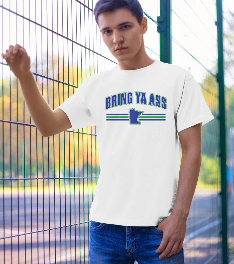 Bring Ya Ass Minnesota Timberwolves Map T-Shirt