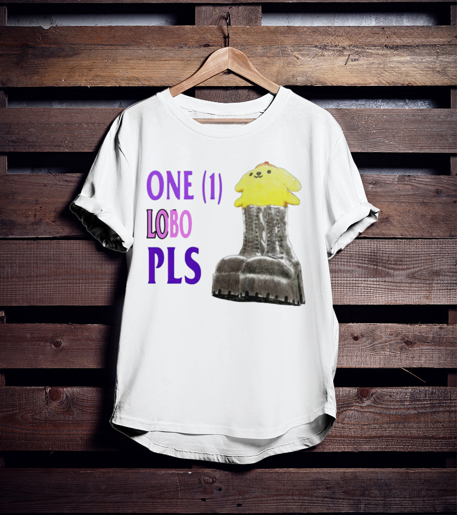 ONE LOBO PLS Yellow Character Black Boots T-Shirt
