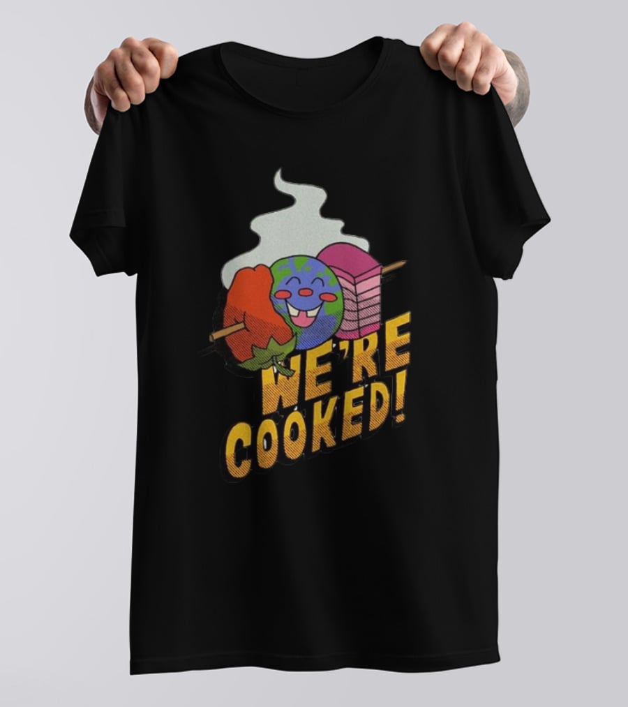 We're Cooked Earth Emoji BBQ T-Shirt