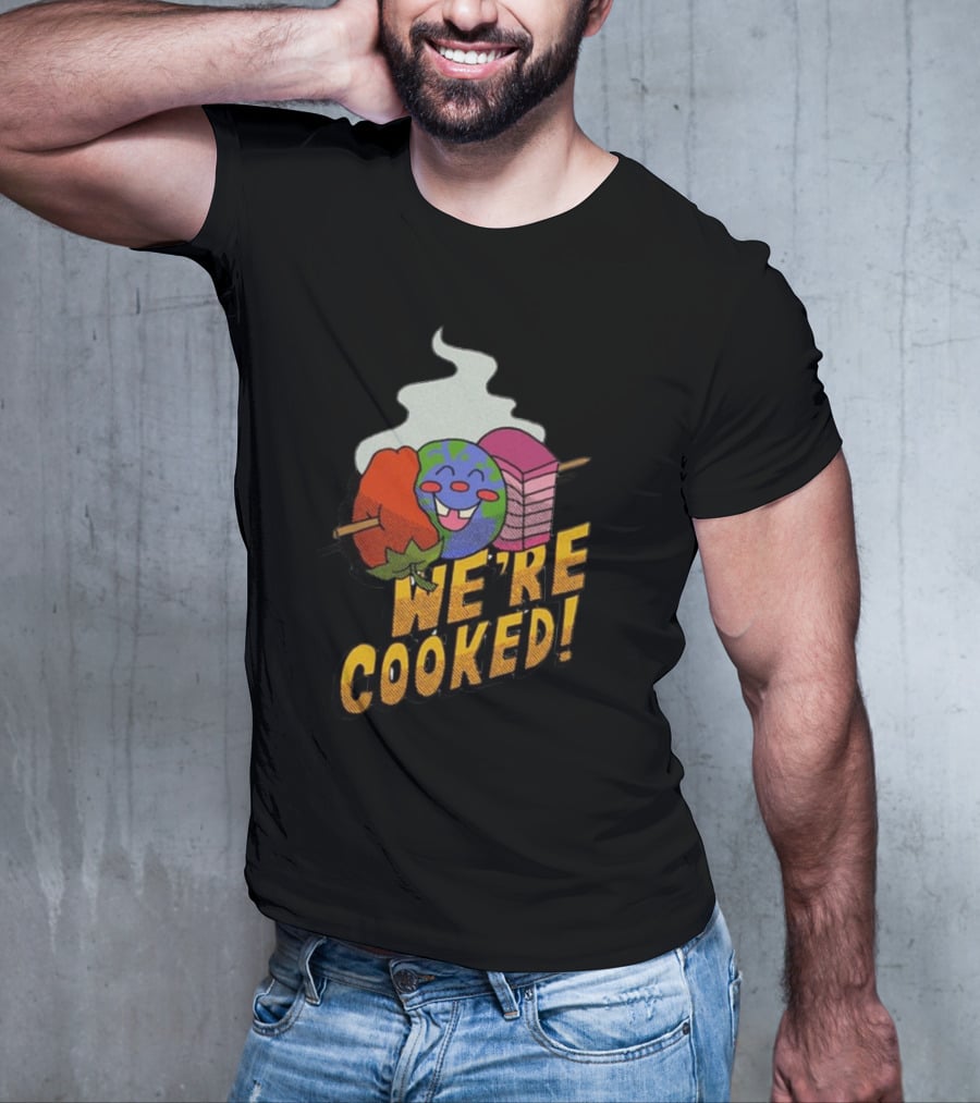 We're Cooked Earth Emoji BBQ T-Shirt