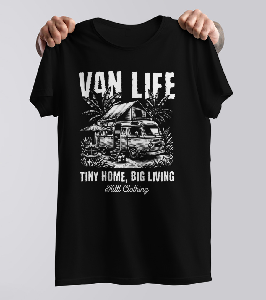 Van Life Tiny Home Big Living Kittl Clothing Vintage T-Shirt