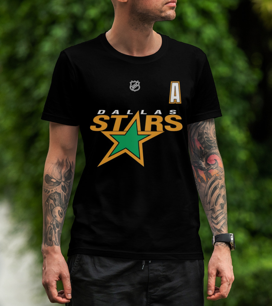 Dallas Stars NHL Hockey Team Logo And Letter A T-Shirt