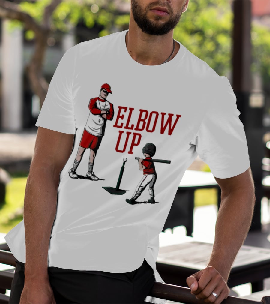 Elbow Up Baseball Coach Batting Stance T-Shirt