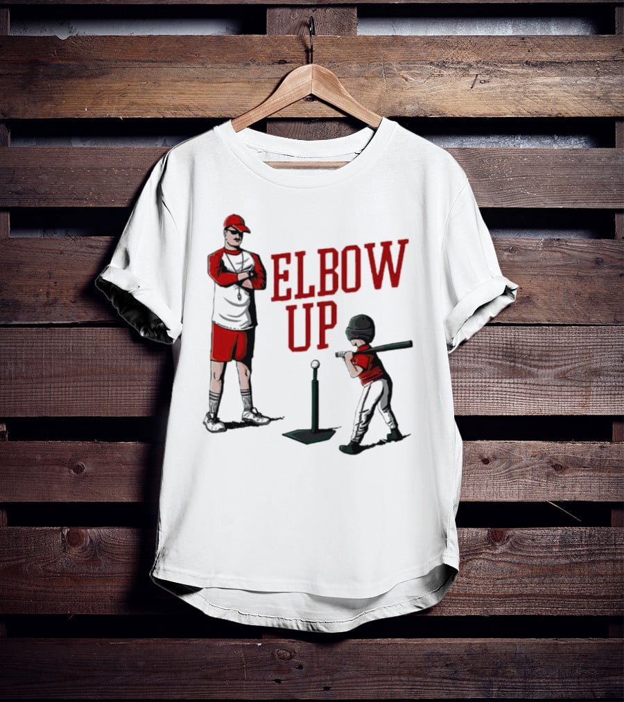 Elbow Up Baseball Coach Batting Stance T-Shirt