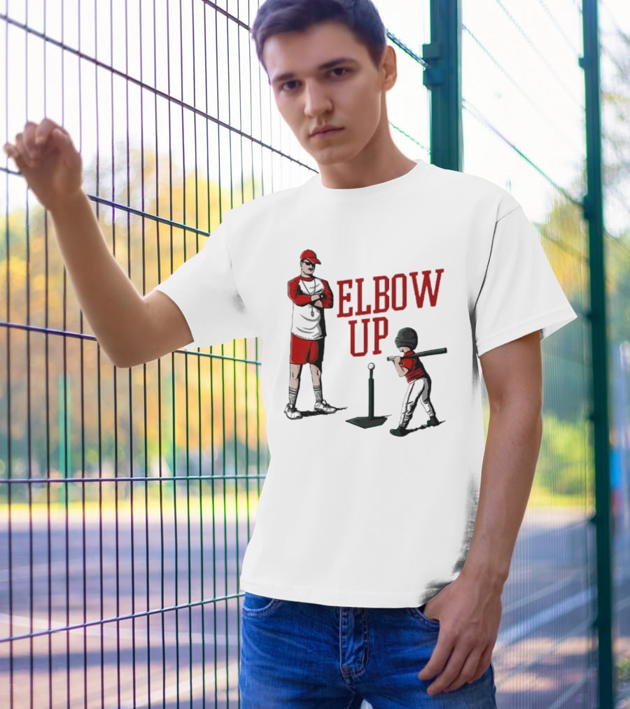 Elbow Up Baseball Coach Batting Stance T-Shirt