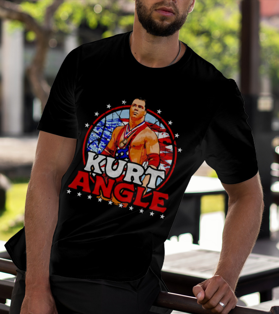 Kurt Angle Patriotic Stars And Stripes Wrestling T-Shirt