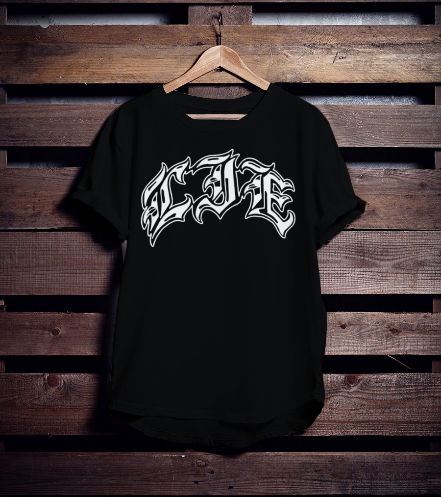 LIE Latinos Run Hardcore Gothic Styled Text T-Shirt