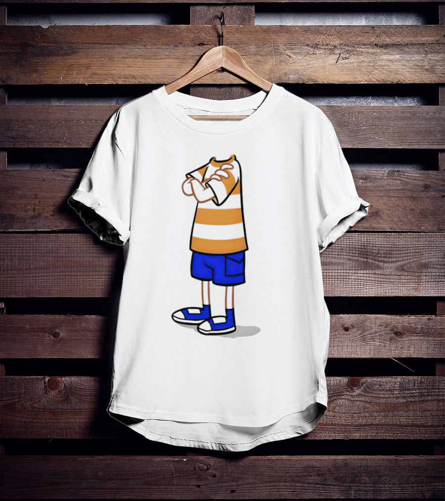 Phineas Ferb Cartoon Style Stun Body Outfit Blue Shorts T-Shirt