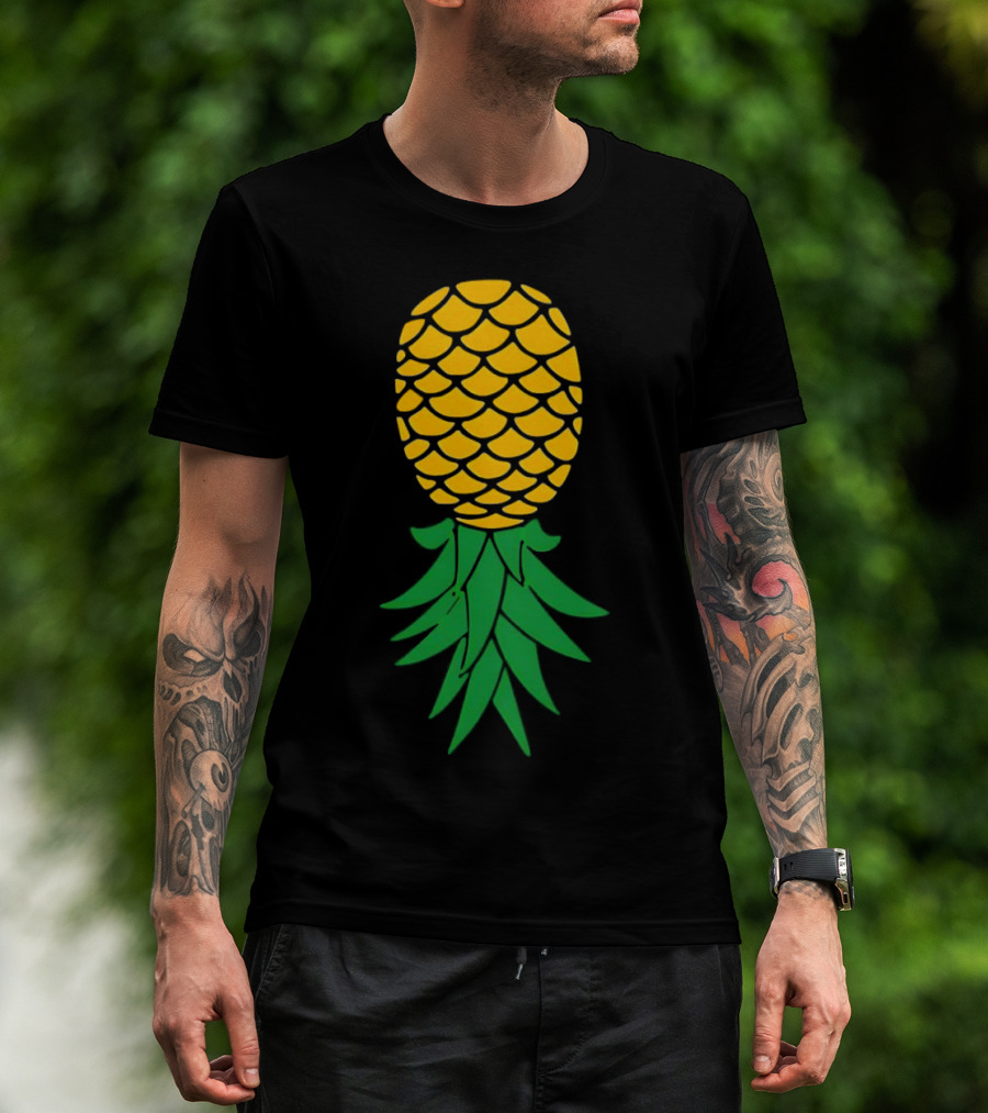 Upside Down Pineapple Yellow Green Scales T-Shirt