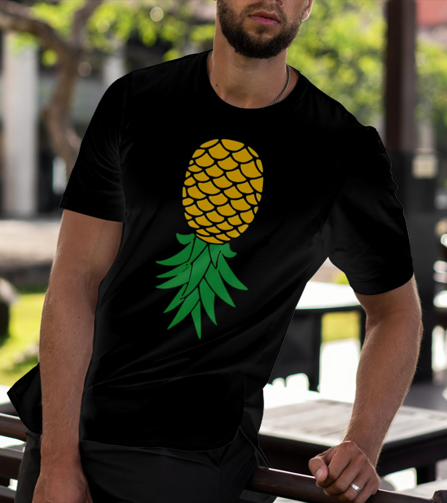 Upside Down Pineapple Yellow Green Scales T-Shirt