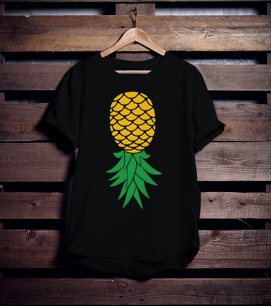 Upside Down Pineapple Yellow Green Scales T-Shirt