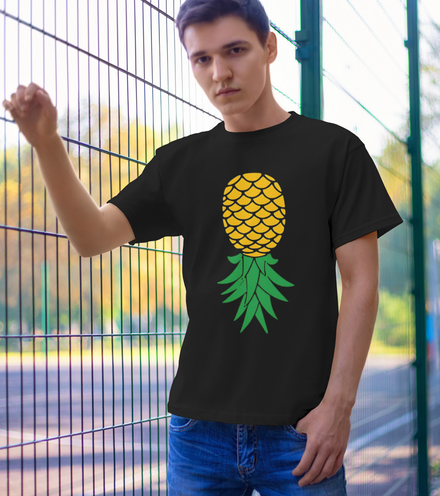 Upside Down Pineapple Yellow Green Scales T-Shirt