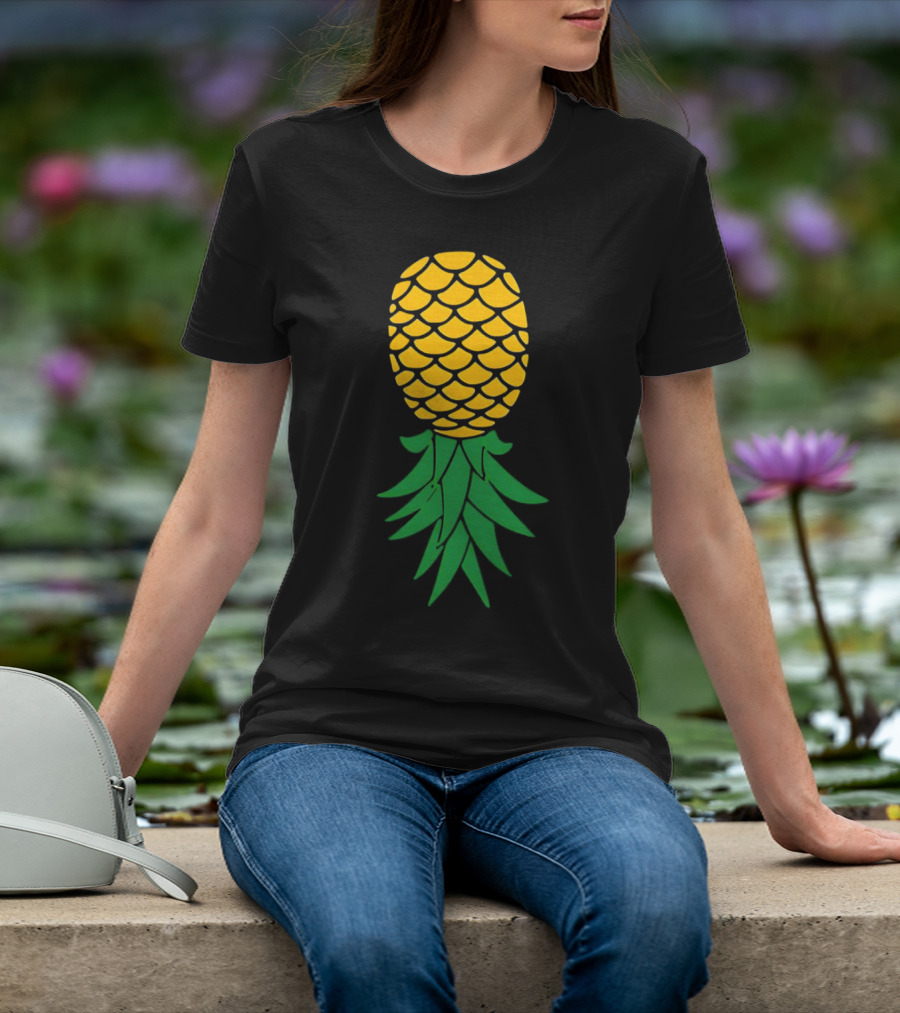 Upside Down Pineapple Yellow Green Scales T-Shirt