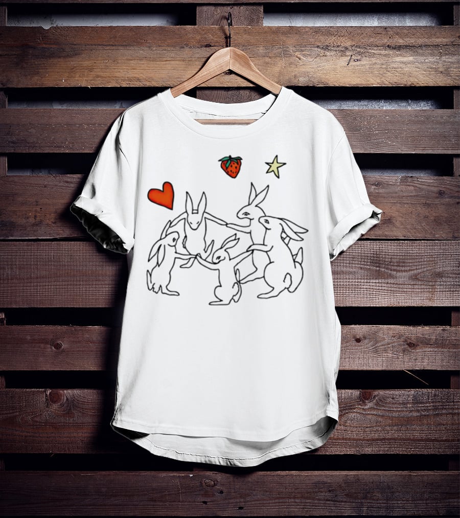 Witch Shit Bunny Circle With Heart Star And Strawberry T-Shirt