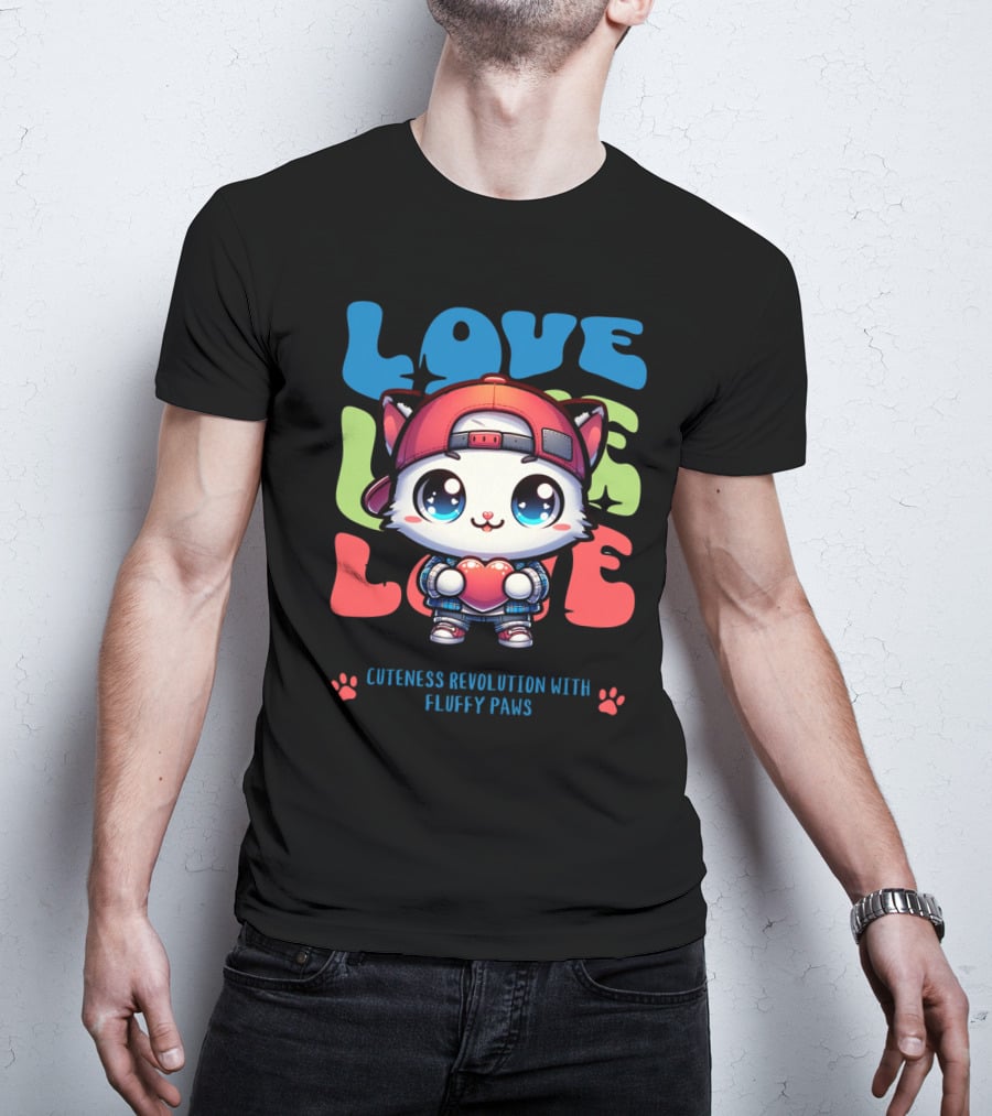 Love Love Love Cuteness Revolution With Fluffy Paws T-Shirt