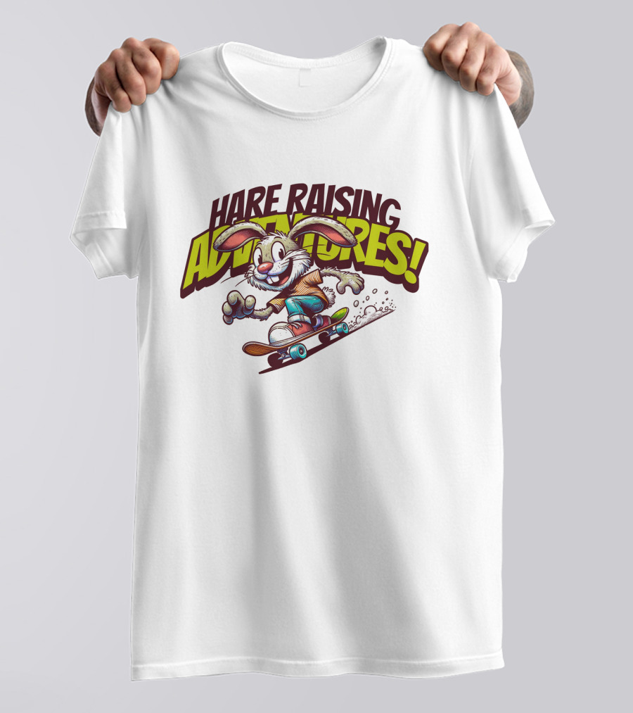 Hare Raising Adventures Skateboarding Rabbit T-Shirt