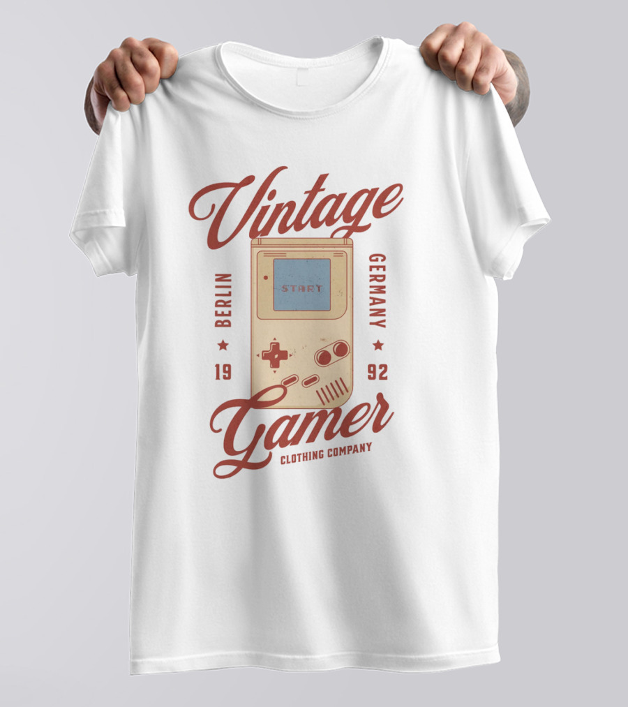 Vintage Gamer Gameboy Berlin Germany 1992 Clothing Company T-Shirt