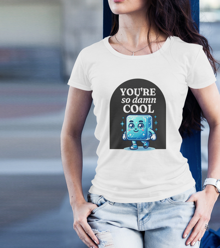 Smiling Ice Cube With You're So Damn Cool T-Shirt