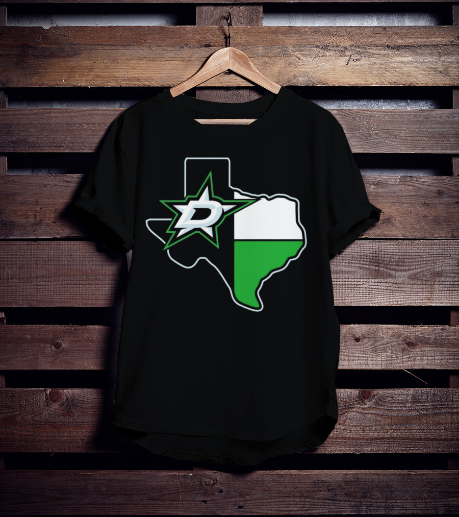 Dallas Stars NHL Texas Outline And Emblem T-Shirt