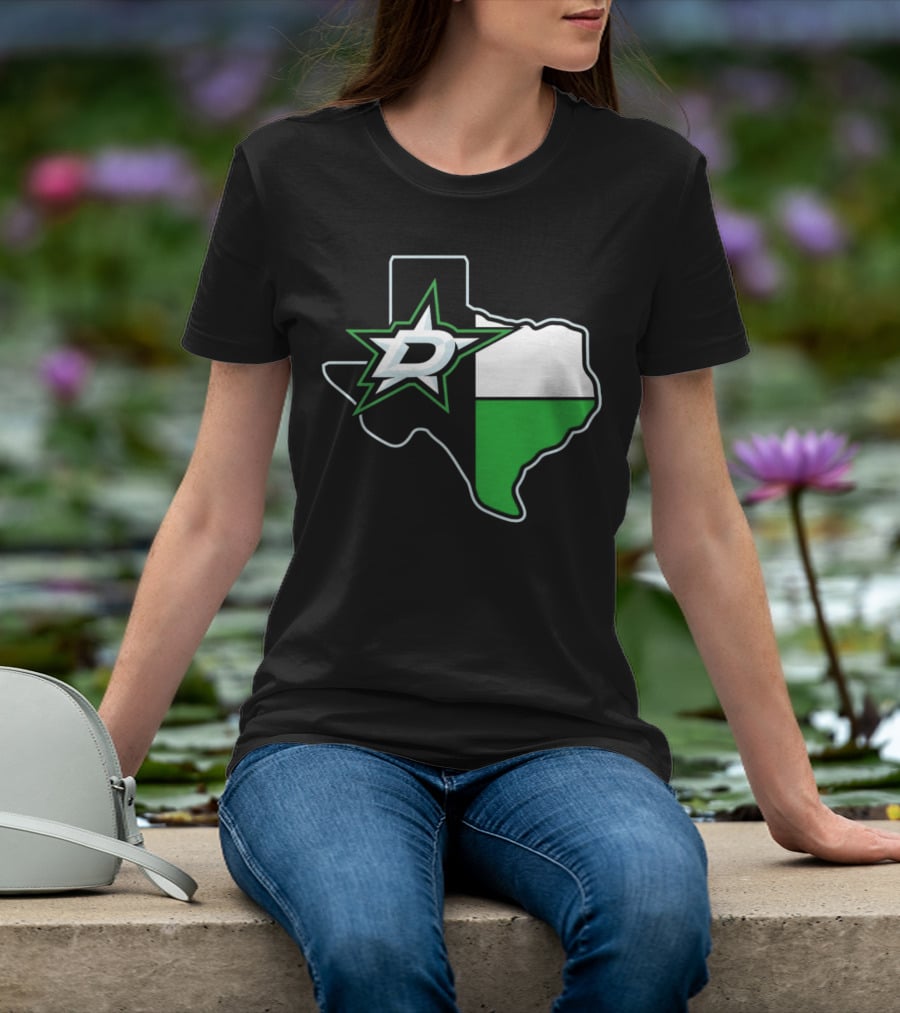 Dallas Stars NHL Texas Outline And Emblem T-Shirt