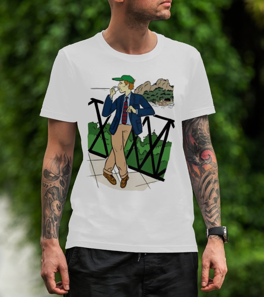 Dick Carroll Roy Rober’s Green Cap And Cityscape Pipe Smoker T-Shirt
