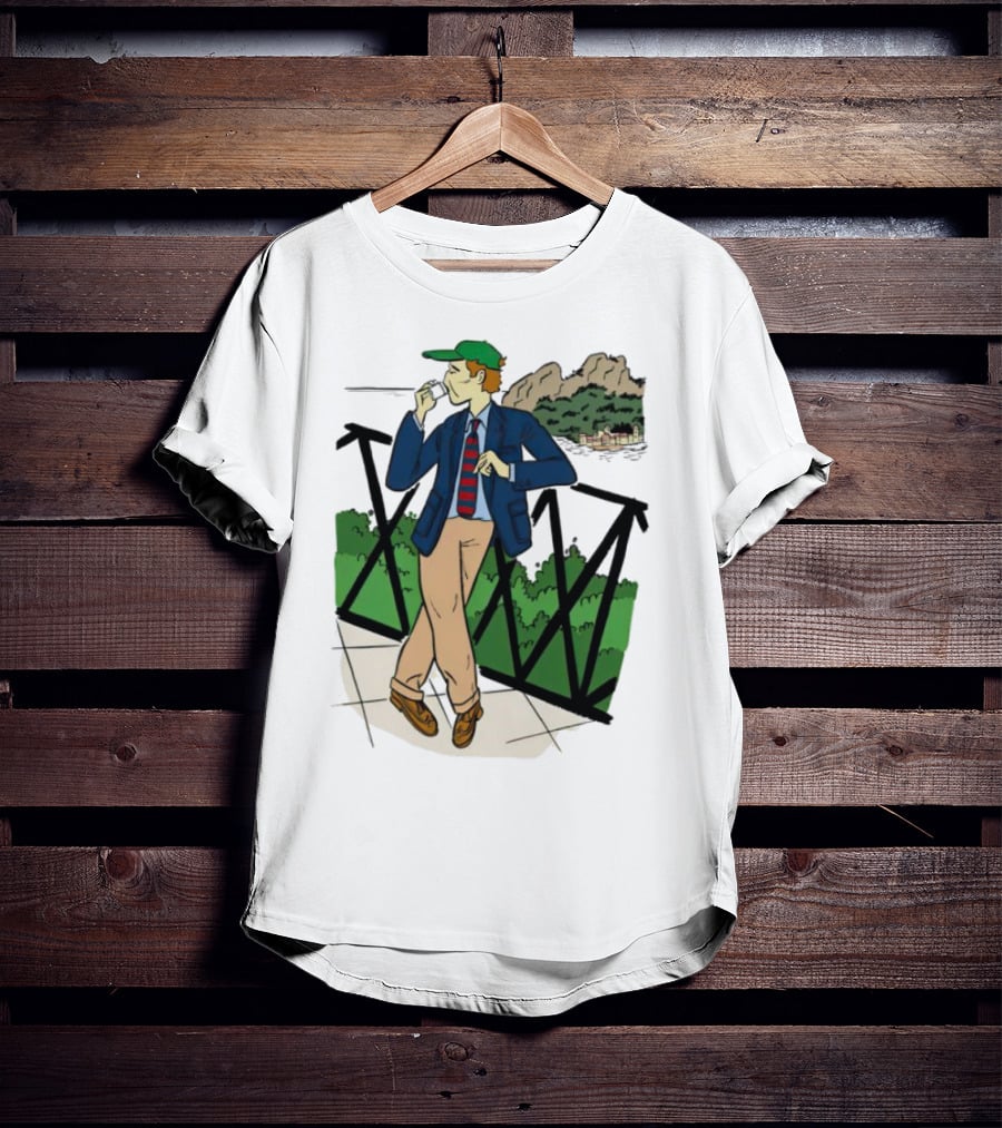 Dick Carroll Roy Rober’s Green Cap And Cityscape Pipe Smoker T-Shirt