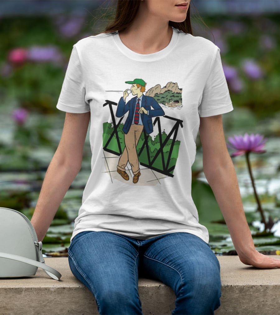 Dick Carroll Roy Rober’s Green Cap And Cityscape Pipe Smoker T-Shirt