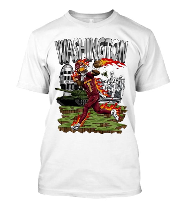 Washington Commanders Jahan Dotson Football Cartoon Capitol Tank Lincoln Fire T-Shirt