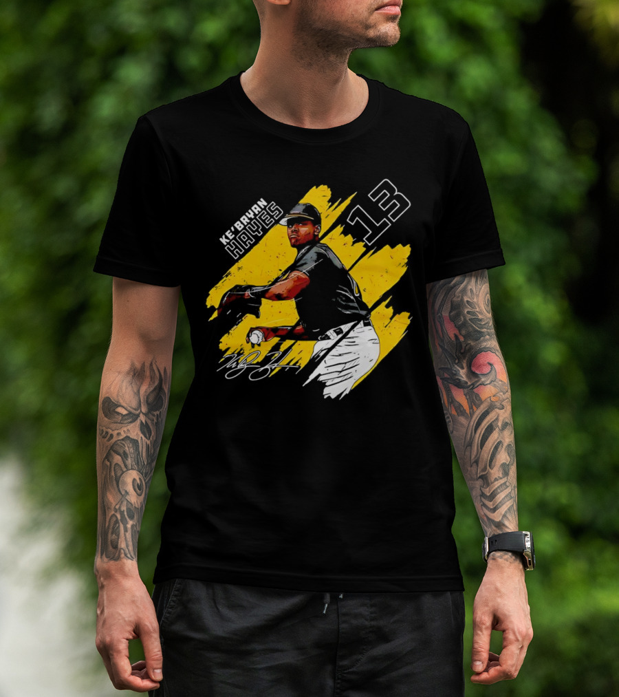 Ke’Bryan Hayes Pittsburgh Pirates Baseball 13 Signature Cartoon T-Shirt