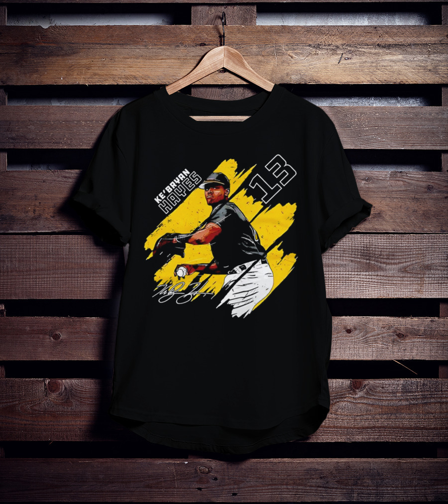 Ke’Bryan Hayes Pittsburgh Pirates Baseball 13 Signature Cartoon T-Shirt