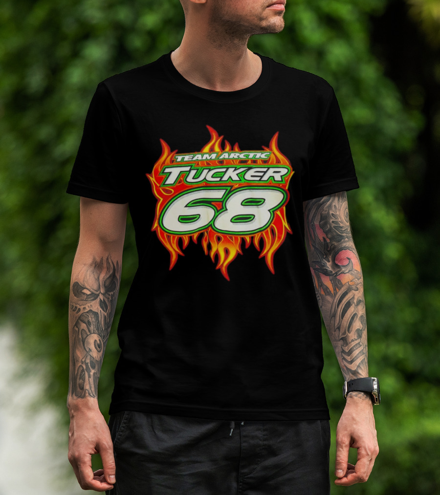 Team Arctic Tucker 68 Fire Flames Racing Motif T-Shirt