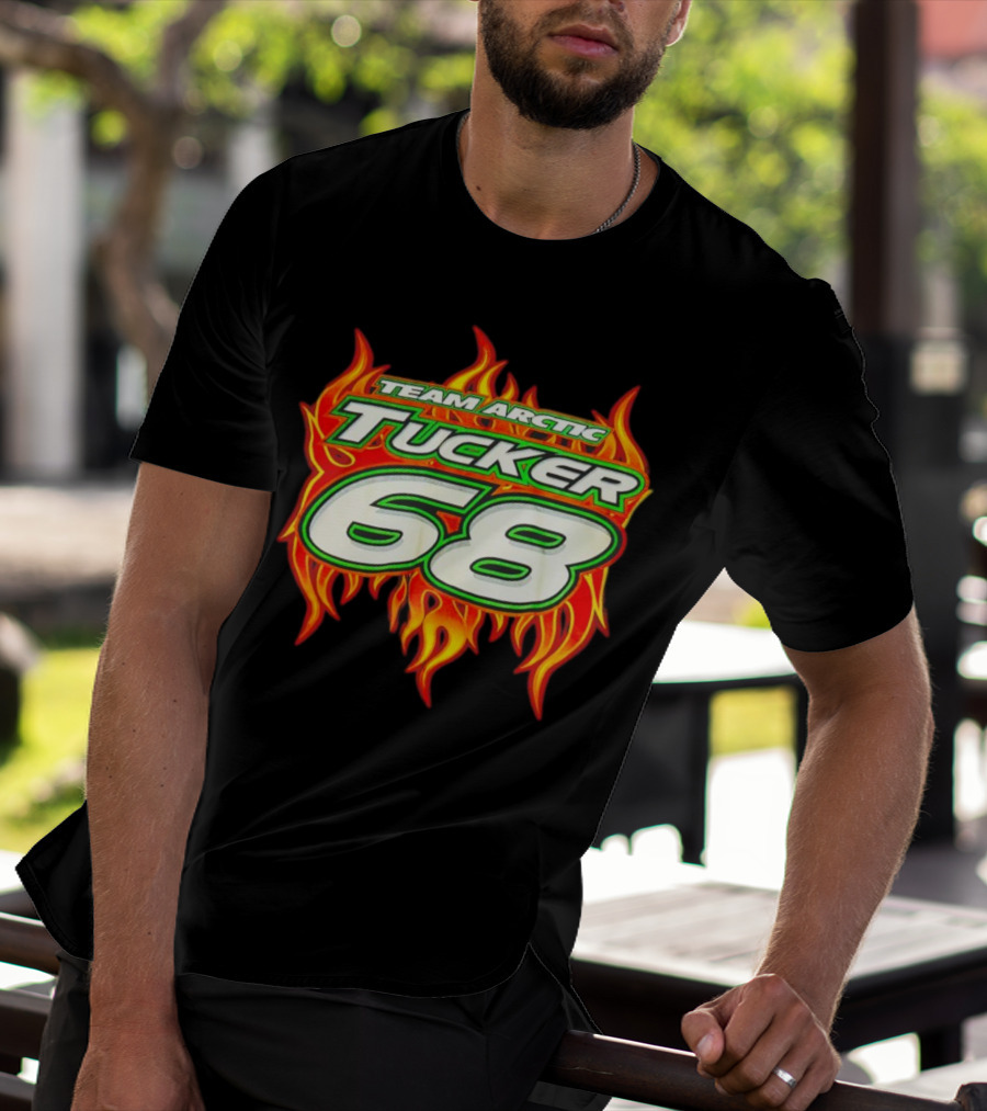 Team Arctic Tucker 68 Fire Flames Racing Motif T-Shirt