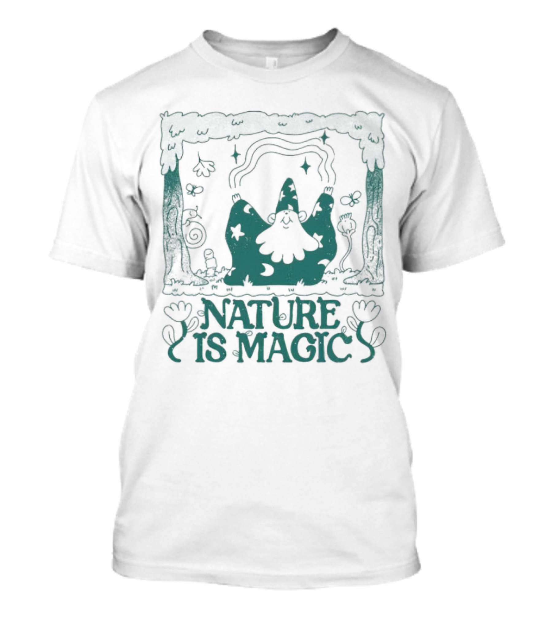 Wizard In Enchanted Forest: Nature Is Magic T-Shirt