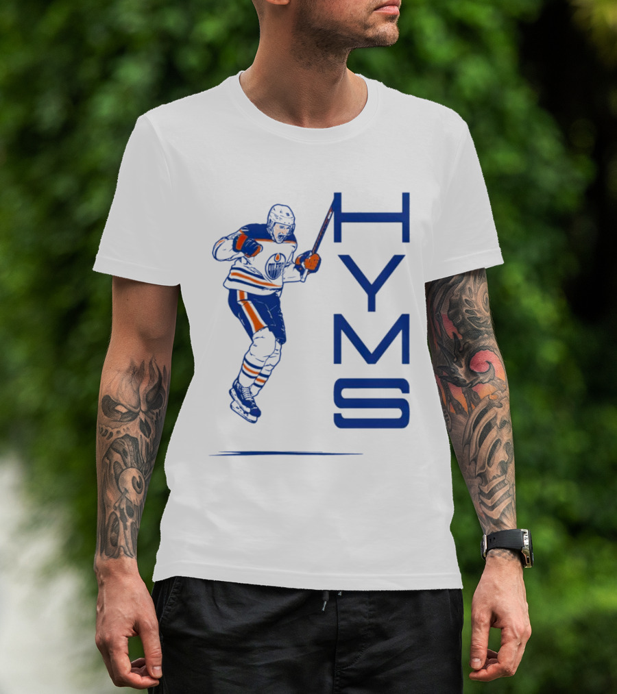 Zach Hyman Edmonton Oilers HYMS Hockey Player T-Shirt