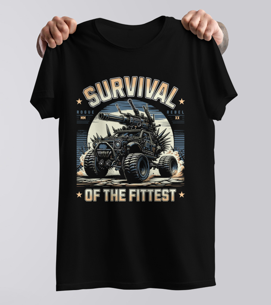 Survival Of The Fittest Rogue Rebel Monster Truck T-Shirt