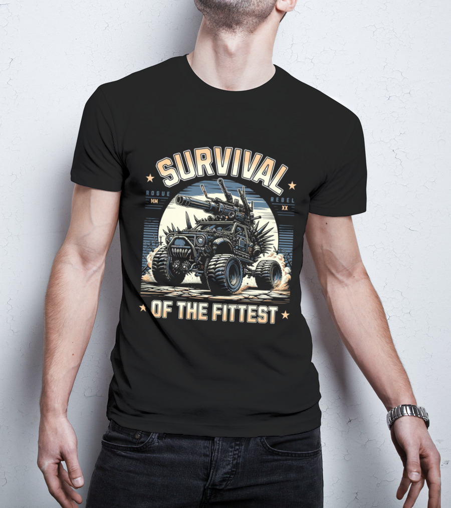 Survival Of The Fittest Rogue Rebel Monster Truck T-Shirt