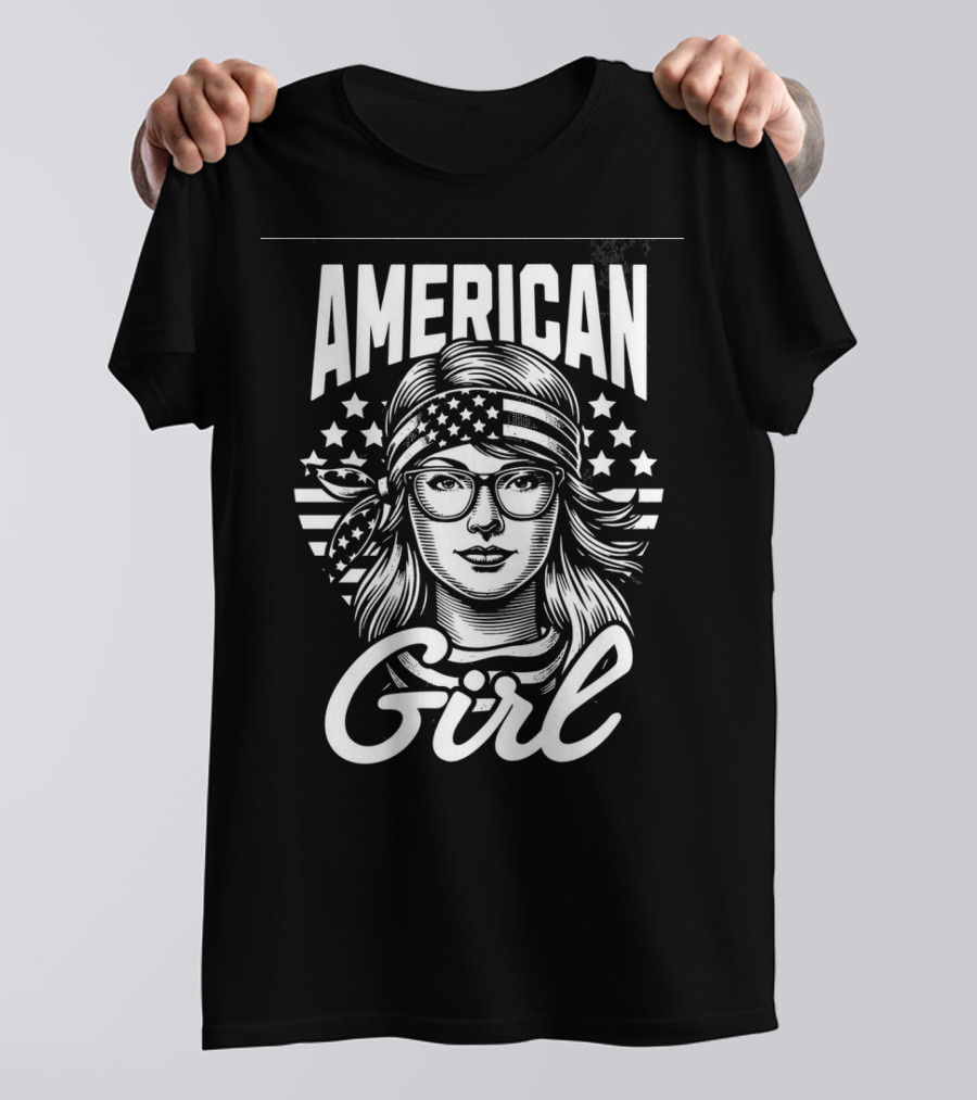 American Girl Stars And Stripes Bandana And Glasses T-Shirt