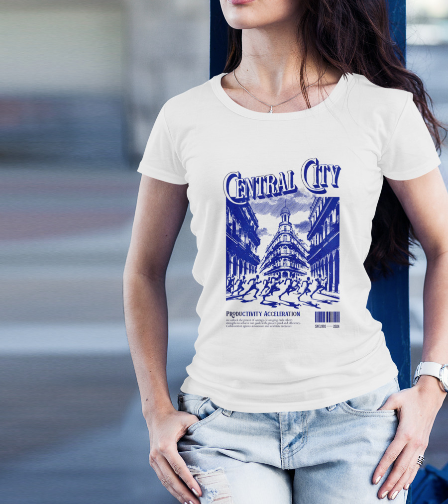 CENTRAL CITY PRODUCTIVITY ACCELERATION CROWDED STREETSCAPE T-Shirt