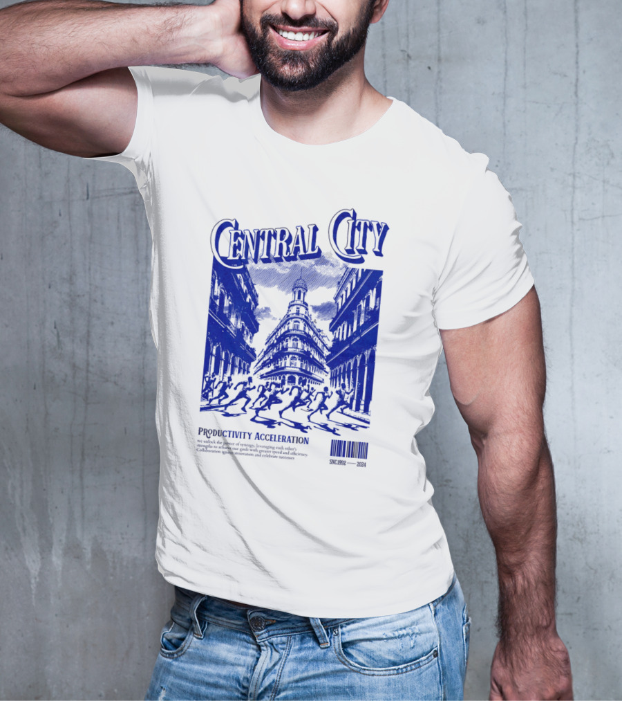 CENTRAL CITY PRODUCTIVITY ACCELERATION CROWDED STREETSCAPE T-Shirt