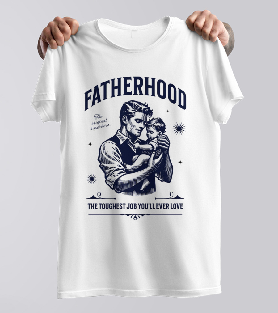 FATHERHOOD The Original Superhero The Toughest Job You'll Ever Love T-Shirt