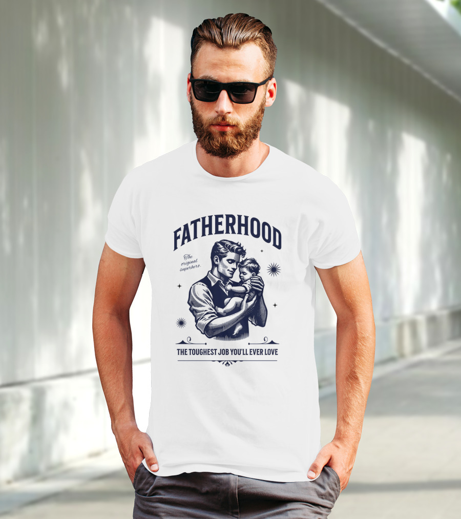 FATHERHOOD The Original Superhero The Toughest Job You'll Ever Love T-Shirt